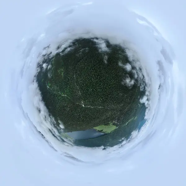 Letecký Pohled Krásné Vysoké Nadmořské Výšce Lesní Jezero Horské Krajiny Stock Snímky