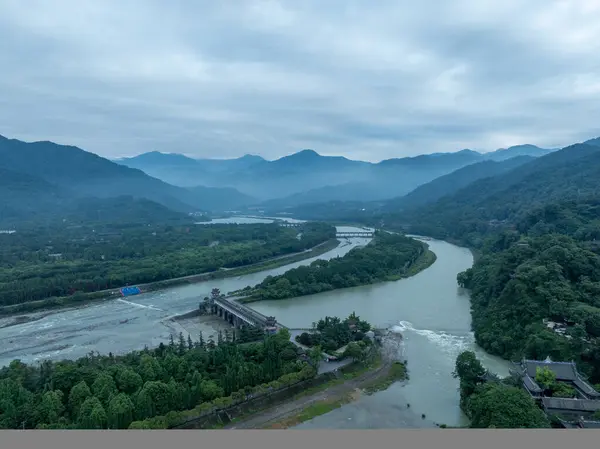 stock image Morning view of landscape in dujiangyan,Sichuan province,China