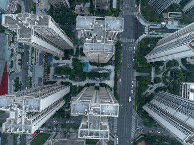 Çin 'in Chengdu şehrindeki hava manzarası.