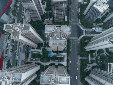 Çin 'in Chengdu şehrindeki hava manzarası.