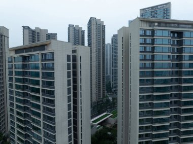 Çin 'in Chengdu şehrindeki yeni apartman manzarası.