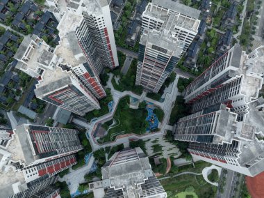 Çin 'in Chengdu şehrindeki hava manzarası.