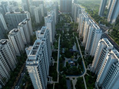 Çin 'in Chengdu şehrindeki hava manzarası.