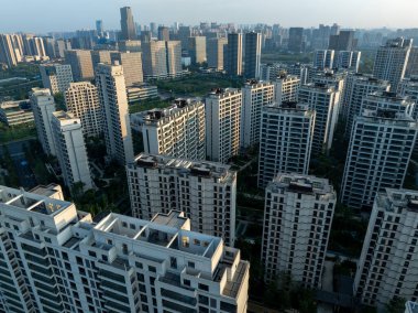 Çin 'in Chengdu şehrindeki hava manzarası.