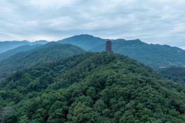 Dujiangyan 'daki hava manzarası, Sichuan bölgesi, Çin