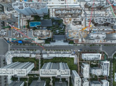 Aerial view of landscape in Chengdu city, China clipart