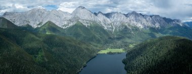 Güzel yüksek irtifa orman gölü dağ manzarası