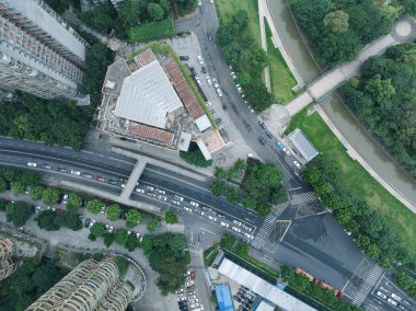 Aerial view of landscape in chengdu city,China clipart