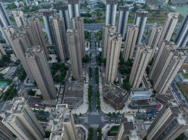 Çin 'in Chengdu şehrindeki hava manzarası.