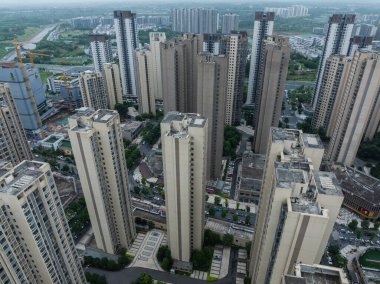 Çin 'in Chengdu şehrindeki hava manzarası.