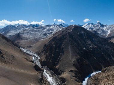 Tibet, Çin 'deki Everest Dağı manzarası