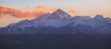 Tibet, Çin 'deki Everest Dağı manzarası