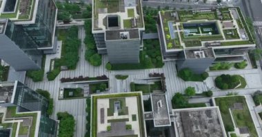 Çin 'in Chengdu şehrindeki hava manzarası.