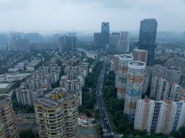 Chengdu, Çin. 22 Haziran 2024. Çin 'in Chengdu şehrindeki hava manzarası.