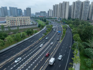 Chengdu, Çin. 22 Haziran 2024. Çin 'in Chengdu şehrindeki hava manzarası.