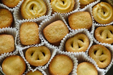 Yemek için lezzetli geleneksel tereyağlı kurabiyeler.