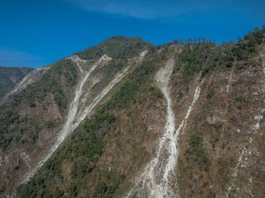 Yalu Zangbu Nehir Vadisi bölgesindeki güzel dağ manzarası, Tibet, Çin