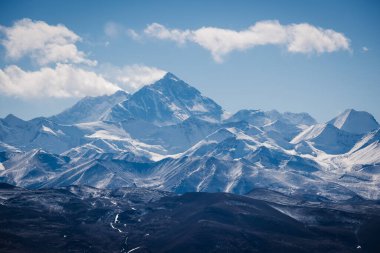 Tibet, Çin 'deki Everest Dağı manzarası