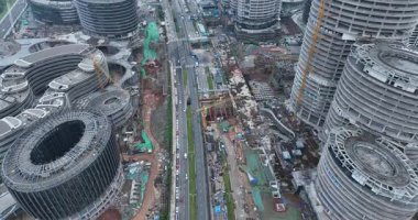 Chengdu, Çin - 11 Mayıs 2024, Çin 'in Chengdu şehrindeki inşaat alanının hava görüntüleri.