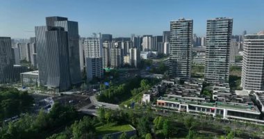 Chengdu, Çin - 11 Mayıs 2024, Çin 'in Chengdu şehrindeki inşaat alanının hava görüntüleri.