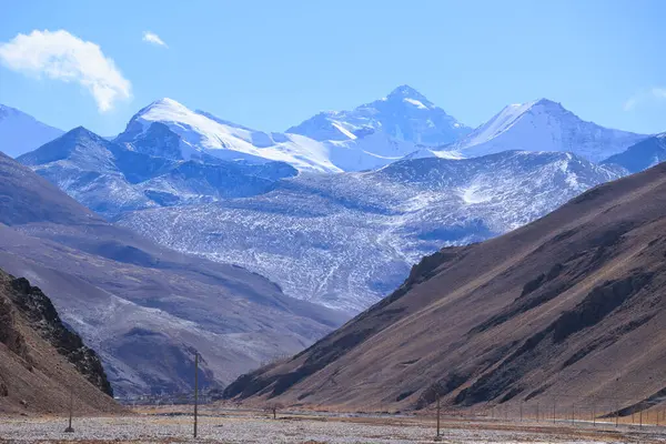 Kışın Everest Dağı manzarası, Çin