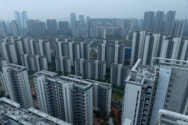 Çin 'in Chengdu şehrindeki hava manzarası.