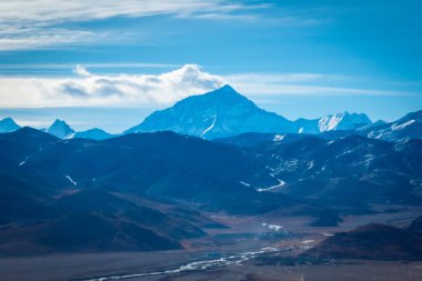 Tibet, Çin 'deki Everest Dağı manzarası