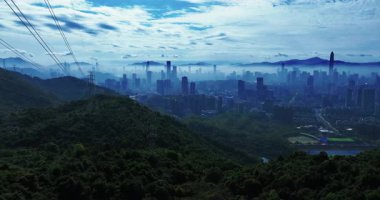 Shenzhen şehrinin havadan manzarası, Çin