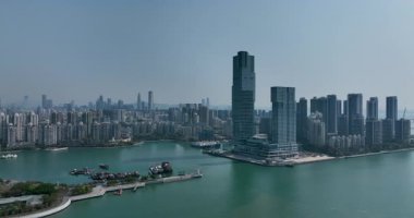 Shenzhen, Çin: Çin 'in Şenzen şehrindeki manzaranın hava görüntüleri