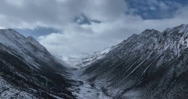 Tibet, Çin 'deki güzel dağ manzarası. Doğa