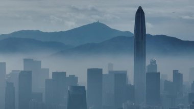 Shenzhen şehrinin havadan manzarası, Çin