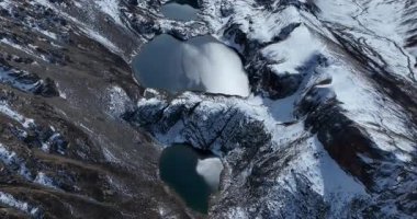 Yüksek rakımlı dağlardaki güzel göl manzarası  