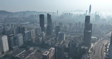 Shenzhen şehrinin havadan manzarası, Çin