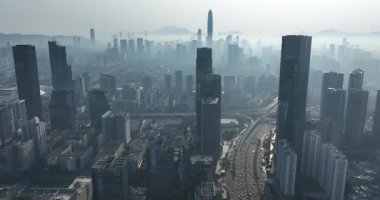 Shenzhen şehrinin havadan manzarası, Çin