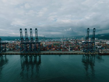 Aerial view of Yantian international container terminal in Shenzhen city, China
