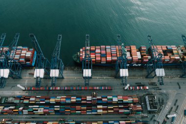 Aerial view of Yantian international container terminal in Shenzhen city, China