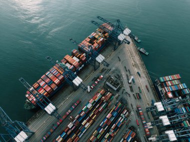 Aerial view of Yantian international container terminal in Shenzhen city, China