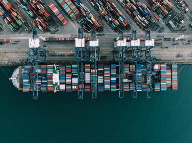 Aerial view of Yantian international container terminal in Shenzhen city, China