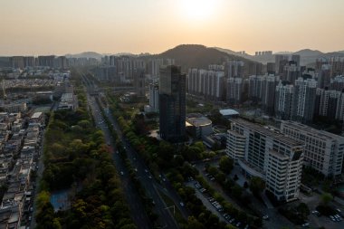 Zhongshan, Çin 'deki hava görüntüleri.