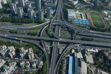 Chengdu, Çin - 15 Haziran 2025, Chengdu şehrindeki hava manzarası, Çin