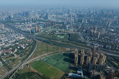 Chengdu, Çin - 15 Haziran 2025, Chengdu şehrindeki hava manzarası, Çin