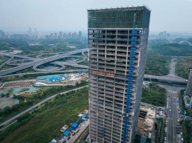 Chengdu, Çin - 13 Ekim 2024, Chengdu şehrindeki hava manzarası, Çin