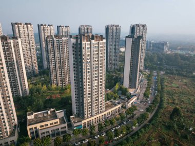 Çin 'in Chengdu şehrindeki hava manzarası.