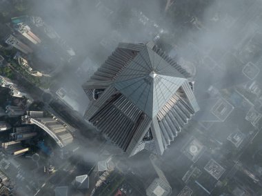 Shenzhen, Çin - Ağustos 06.2022: Shenzhen şehrindeki hava manzarası, Çin