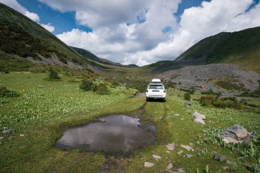Karpat Dağları 'ndaki bir dağ yolunda.