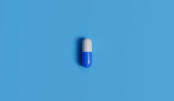 Medical Pill Capsules Blue Background Healthcare Concept Rendering — Stock Photo, Image