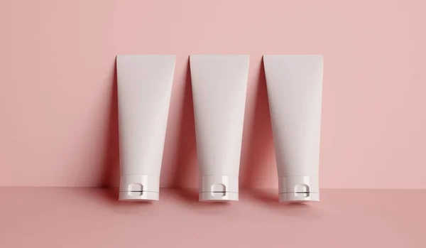 Kosmetikschlauchprodukt Attrappe Verpackungsvorlage Für Schönheitspflege Rendering — Stockfoto