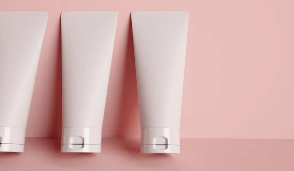 Kozmetik Tüp Ürünü Maketi Güzellik Cilt Bakımı Şablonu Hazırlama — Stok fotoğraf