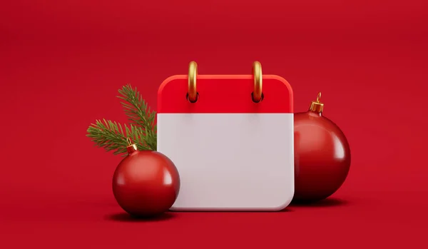 Página Festiva Del Calendario Blanco Calendario Adviento Con Decoraciones Navideñas —  Fotos de Stock