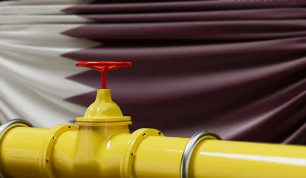 Qatar Oil Gas Fuel Pipeline Oil Industry Concept Rendering — Stok fotoğraf